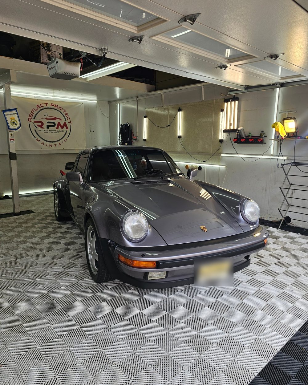 Classic Porsche 911 in the RPM Auto Spa garage